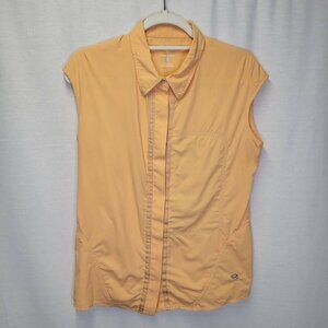 Mountain Hard Wear Women's Size 10 Button Front Shirt Sleeveless Orange